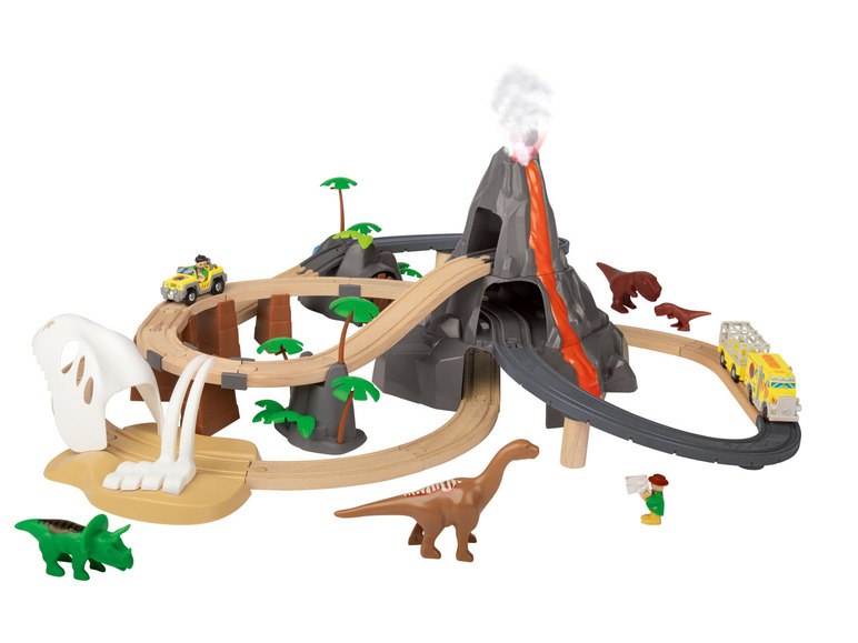 Playtive Dřevěná železnice City Express / Dinosau (Dinosaur Land)