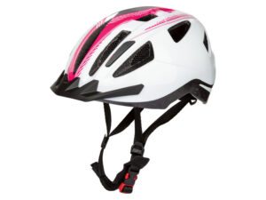 CRIVIT Dámská / Pánská cyklistická helma s konc (bílá/šedá/pink S/M)