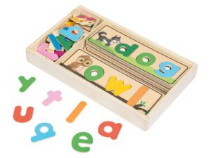 Playtive Dřevěná výuková hra Montessori (sada na slabikování angličtiny)